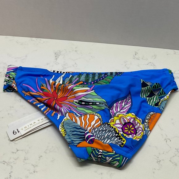 NWT Trina Turk Blue Printed Bikini Bottom Swimsuit - Picture 2 of 5